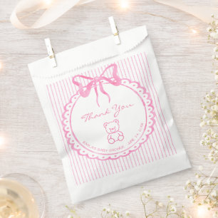 Verspielter rosa Wasserfarbe-Bogen-Streifen-Baby-P Geschenktütchen