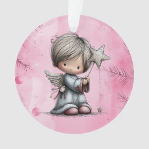 Verspielter rosa Weihnachtsengel Ornament