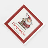 Verspielter Santa Claus Lustige Papiertücher Serviette (Ecke)
