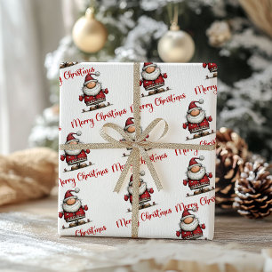 Verspielter Santa Claus Lustiges Verpackungspapier Geschenkpapier