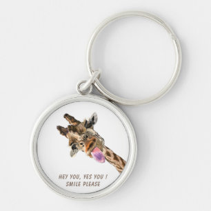 Verspielter Schlüsselanhänger Happy Giraffe Tongue