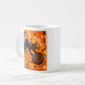 Verspielter Schwarzer-Katzen-Becher Kaffeetasse (Vorderseite Links)