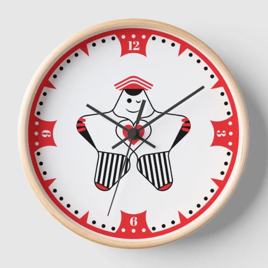 Verspielter Sternencharakter mit Herz Uhr (Vorderseite)