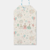 Verspielter Süßer und Dreifacher Kindergeburtstag Geschenkanhänger (Rückseite)