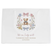 Verspielter Teddybär-Babyshower-Geschenktasche Große Geschenktüte (Vorderseite)