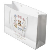Verspielter Teddybär-Babyshower-Geschenktasche Große Geschenktüte (Vorderseite Schrägansicht)