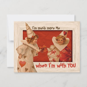 Verspielter Vintage-Pierrot CC0662 Valentinstag Feiertagskarte