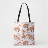 Verspielter Volks kunst Fuchs und Blumen Tasche (Vorderseite)