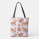 Verspielter Volks kunst Fuchs und Blumen Tasche (Rückseite)