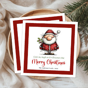 Verspielter Weihnachtsmann Humor Weihnachten Papie Serviette