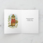 Verspielter Weihnachtsotter  Feiertagskarte (Innenseite)