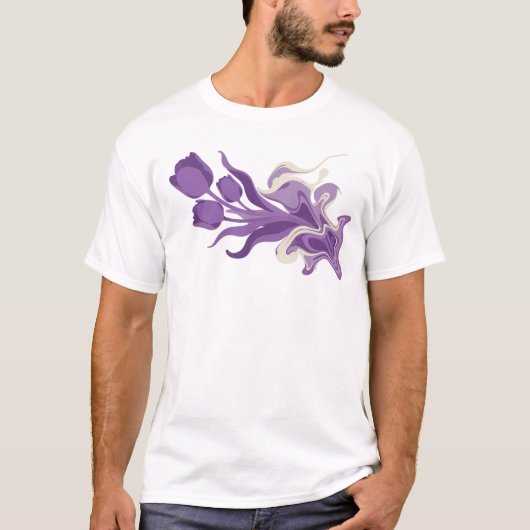 Verspieltes ABSTRACTES BLUMEN-Design T-Shirt (Vorderseite)