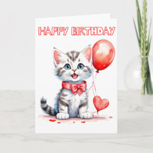 Verspieltes Baby Kätzchen Alles Gute zum Geburtsta Karte