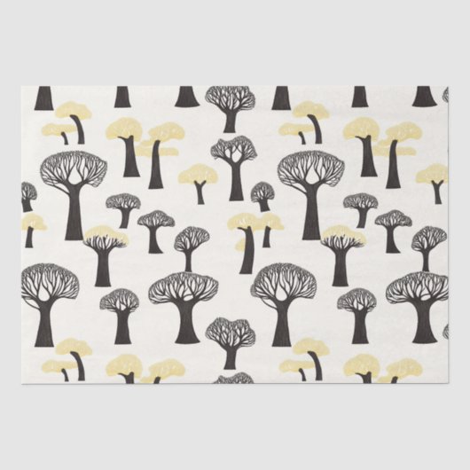 Verspieltes Baobab-Baum-Muster Seidenpapier (Vorderseite)