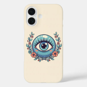 Verspieltes Böse Auge mit Cartoon-Tieren iPhone 16 Hülle