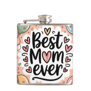 Verspieltes Dekorieren Beste Mama für immer Flachmann