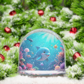Verspieltes Delphin und farbenfrohe Meereswelt Schneekugeln (Weihnachten)