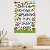 Verspieltes Design mit Kinderphrasen Poster (Küche)
