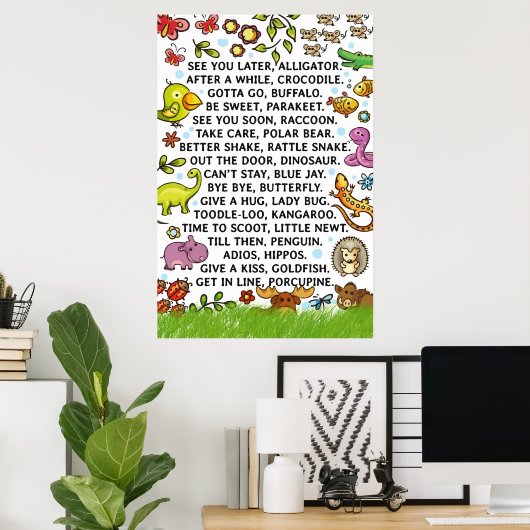 Verspieltes Design mit Kinderphrasen Poster (Heimbüro)