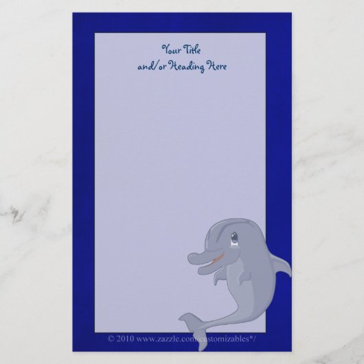 Verspieltes Dolphin Stationery Briefpapier (Vorderseite)