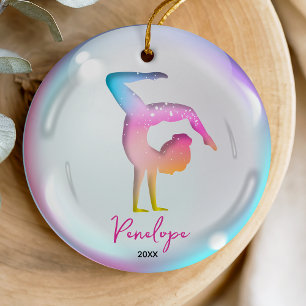Verspieltes Farbige Whimsical Mädchen Turner Keramik Ornament