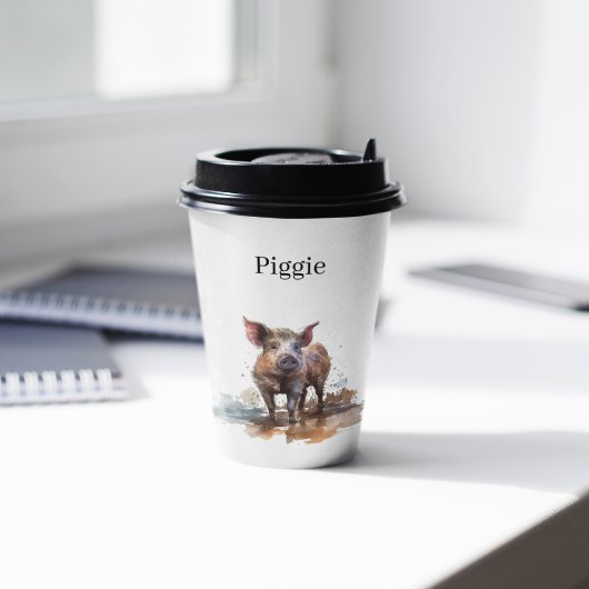 Verspieltes Ferkel, individuell Pappbecher