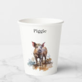 Verspieltes Ferkel, individuell Pappbecher (Vorderseite)