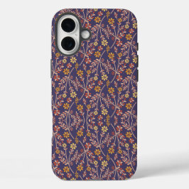 Verspieltes florales Design mit Reben auf violette iPhone 16 Plus Hülle