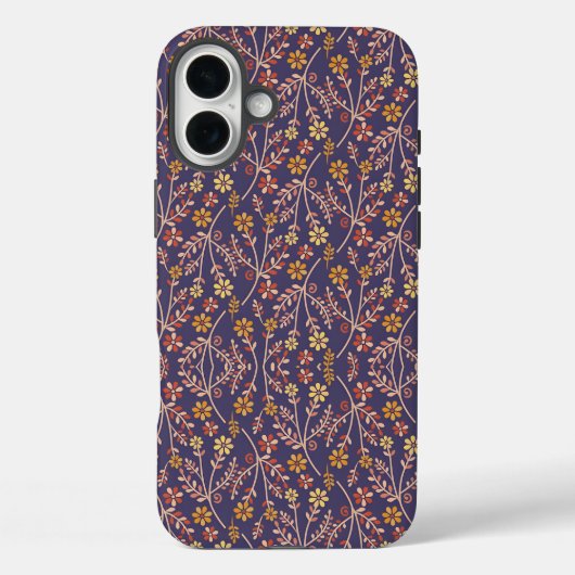 Verspieltes florales Design mit Reben auf violette Case-Mate iPhone Hülle (Rückseite)