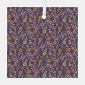 Verspieltes florales Design mit Reben auf violette Ornament Aus Glas (Rückseite)