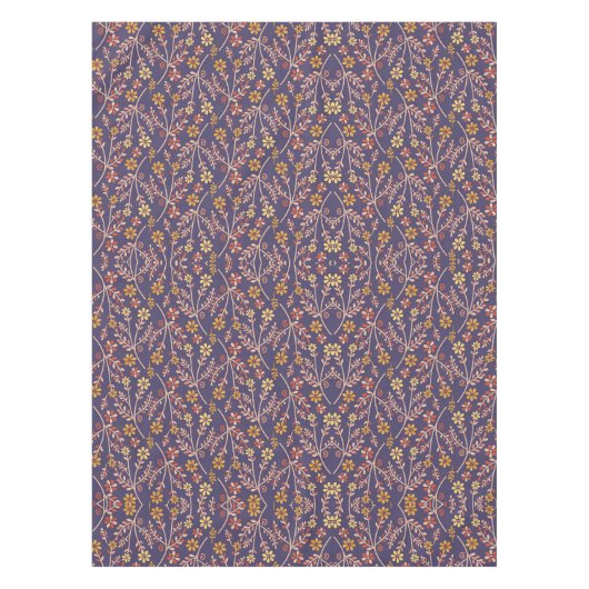 Verspieltes florales Design mit Reben auf violette Tischdecke (Vorderseite)