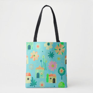 Verspieltes florales Dorfmuster Tasche