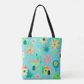 Verspieltes florales Dorfmuster Tasche (Rückseite)