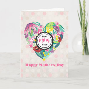 Verspieltes florales Herz Beste Mutter überhaupt M Karte