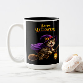 Verspieltes frohes Halloween zwei Zweifarbige Tasse