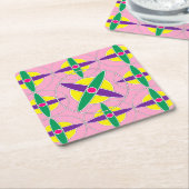 Verspieltes geometrisches Quermuster Rechteckiger Pappuntersetzer (angewinkelt)