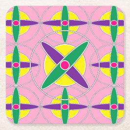 Verspieltes geometrisches Quermuster Rechteckiger Pappuntersetzer