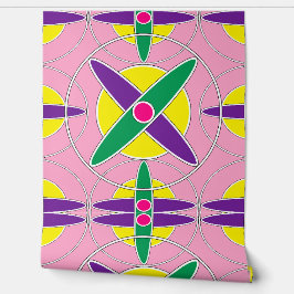 Verspieltes geometrisches Quermuster Tapete