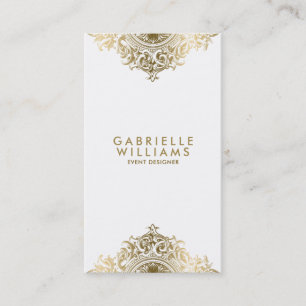 Verspieltes, goldenes Ornament-Design Visitenkarte
