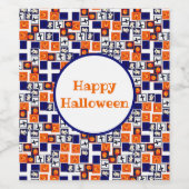 verspieltes Halloween-Muster Weinetikett (Einzelnes Label)