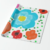 Verspieltes, helles, abstraktes Blumenmuster-Einwi Geschenkpapier (Ungerollt)
