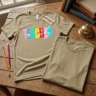 Verspieltes Helles Pop-Farb Persönliches Lehrer-Sh Tri-Blend Shirt