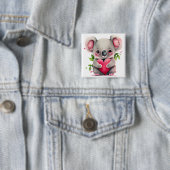 Verspieltes Herz - Kinder Valentinstag Button (Beispiel)