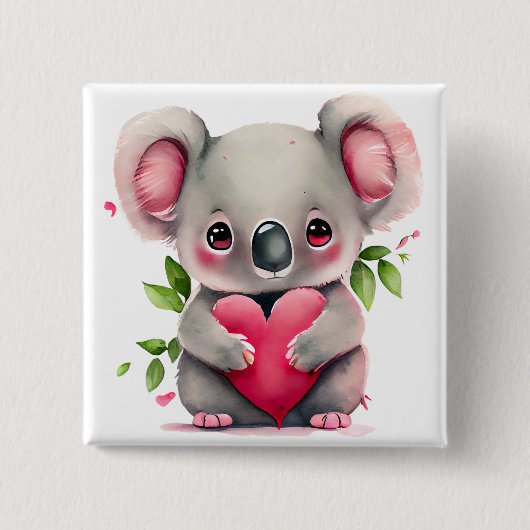 Verspieltes Herz - Kinder Valentinstag Button (Vorderseite)
