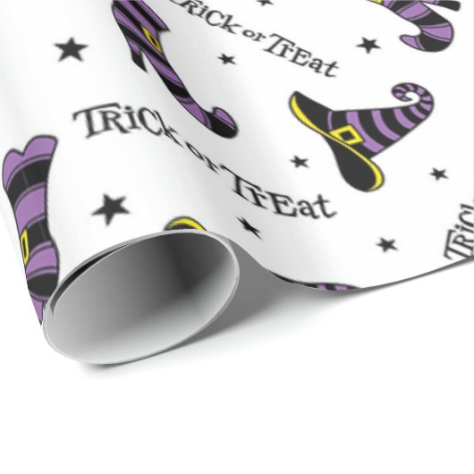 Verspieltes Hexenschuh & Hats Halloween Geschenkpapier (Rolleneckpunkt)