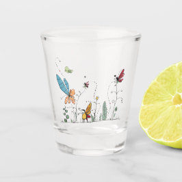 Verspieltes Insektenglas, Insekten-Thema  Schnapsglas