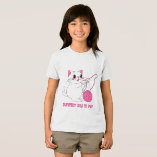 Verspieltes Kätzchen mit Garnball Tri-Blend Shirt