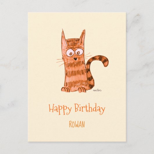 Verspieltes Kätzchen Postkarte (Vorderseite)