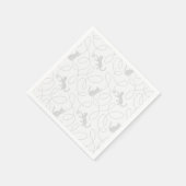 Verspieltes Katzen- und Wollknäuel-Muster Hellgrau Serviette (Ecke)