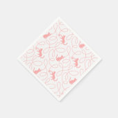 Verspieltes Katzen- und Wollknäuel-Muster Hellkora Serviette (Ecke)